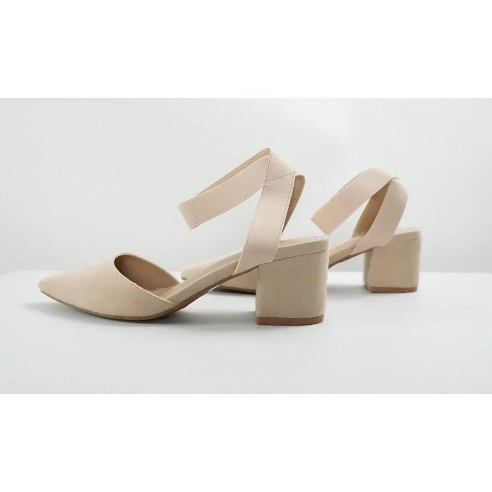 Dream Pairs Chunky Heels, Ankle Straps, Nude - Picture 2 of 7